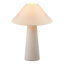 Lampe de table en céramique 18 po Novogratz X Globe, crème mat, abat-jour en tissu effilé blanc cassé, interrupteur à bascule en ligne, cordon transparent de 5 pi, bureau personnel, bureau, salon