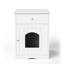 Enceinte en bois pour litière pour chat avec tiroir, table d'appoint, cage intérieure pour animal, table de chevet pour chat (blanc)-301383630