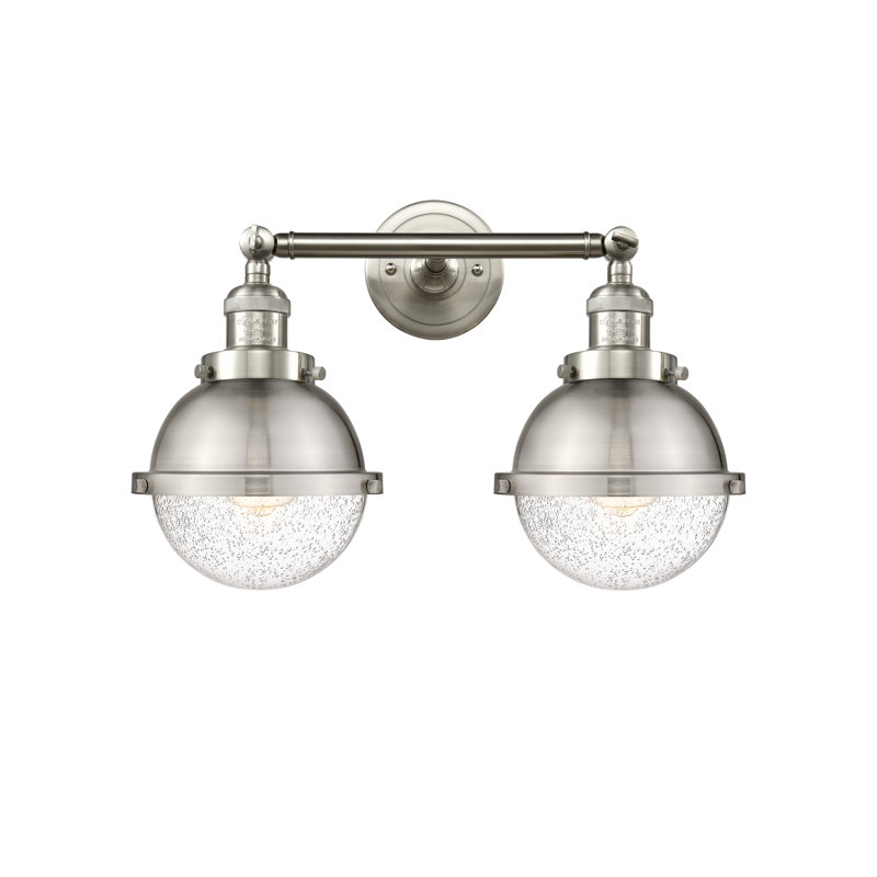 Éclairage pour meuble-lavabo de salle de bain 6 po 2 lumières 18 po Shauna, Incandescente, Laiton brossé, Grainé