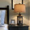 Lampe de table Tormey 23,75 po avec port USB pour salon, chambre à coucher, bureau (ampoule incluse) Tormey