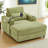 Upholstered Armchair With Storage Ottoman & USB Ports-1490827817