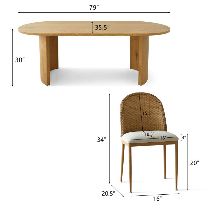 Cicalese 7 Pieces Oval Dining Table Set