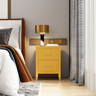 Dibble 45cm W Solid + Manufactured Wood Bedside Table