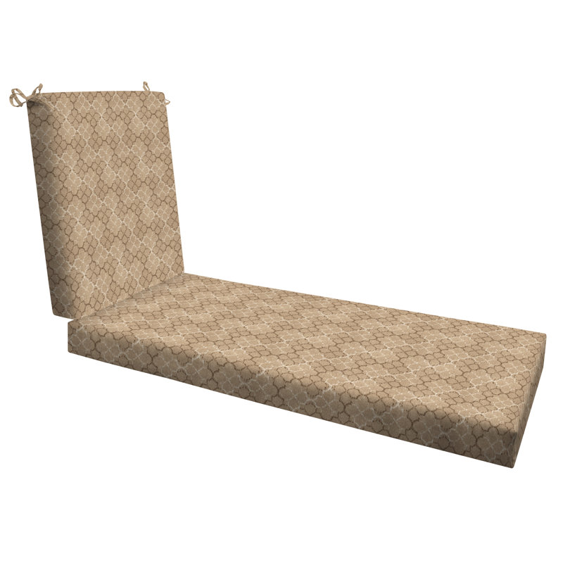 Coussin de chaise longue d'extérieur Meridian - Résistant aux intempéries, réversible, confort moelleux, 21.5" W x 70" D