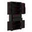 Grande armoire de rangement, armoire de rangement autoportante pour plancher de salle de bain avec 2 portes, tablette réglable et 2 tiroirs, panneau de fibres à densité moyenne-1561930871