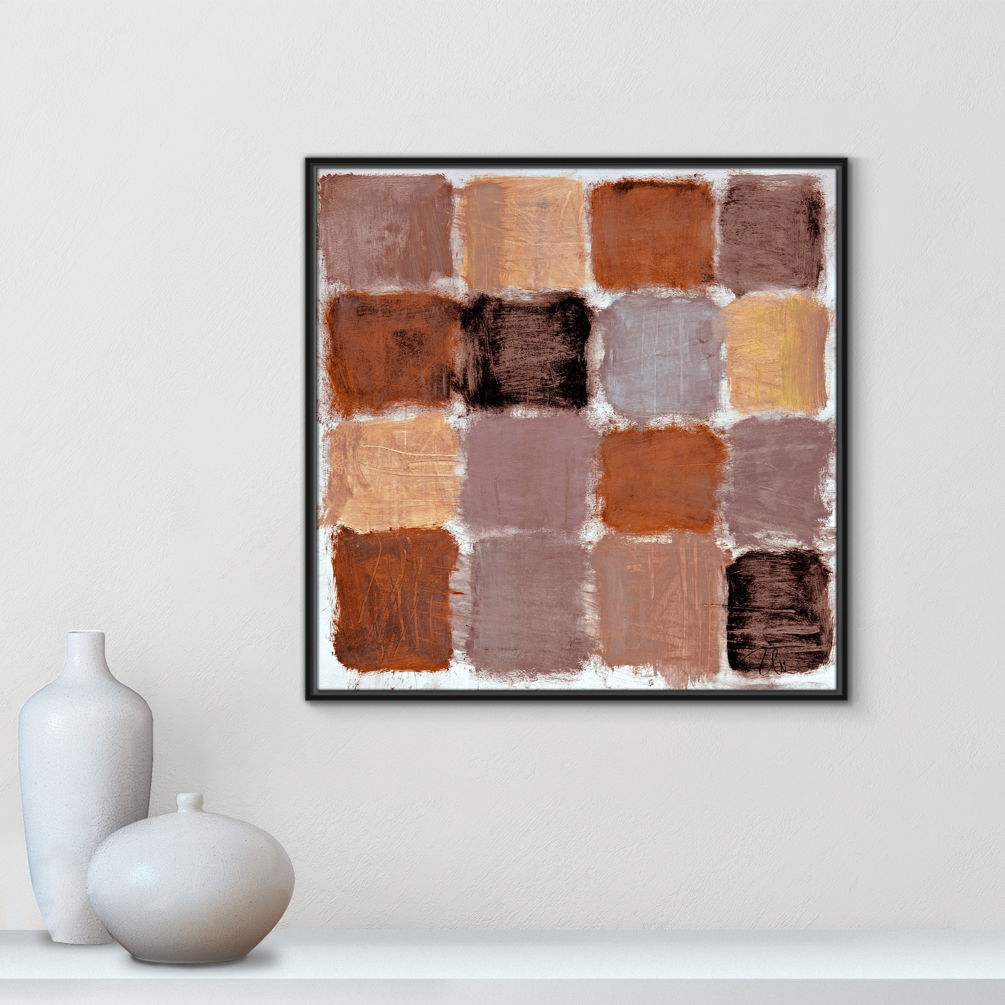 Powder Room Spice Reflections Print by , 31.5" H x 31.5" W, Black