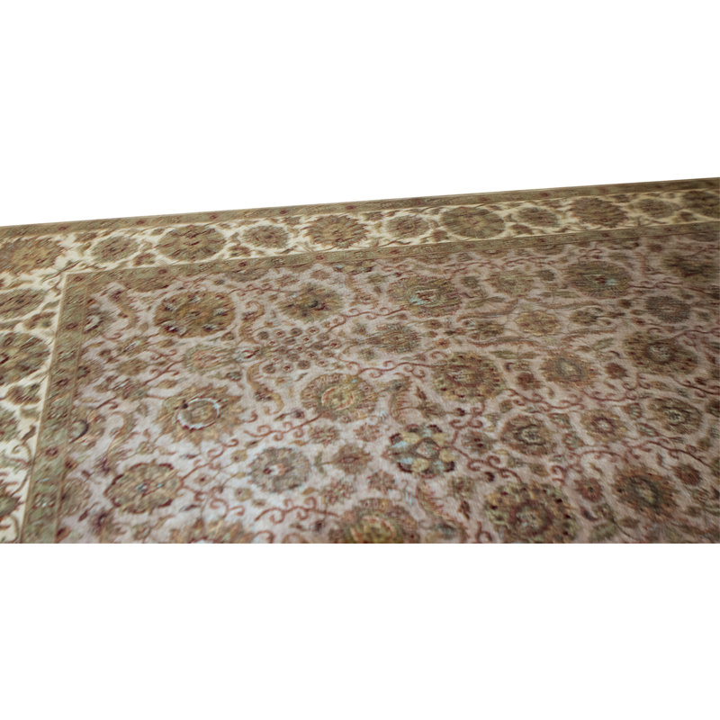 Tapis bleu clair et ivoire noué à la main de haute qualité
