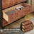 Textured Oak 5-Drawer Tall Cabinet, 46-Inch with Curved Profile and TV Console Function, Versatile Storage Unit for Bedroom, Living Room or Hallway