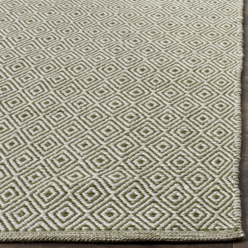 Akihiro Hand Woven Cotton Geometric Rug, Rectangle 5' x 8'