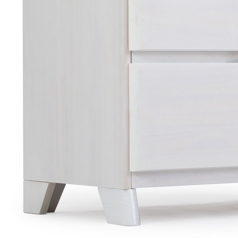 Commode 6 tiroirs Modern Farmhouse, Blanc délavé