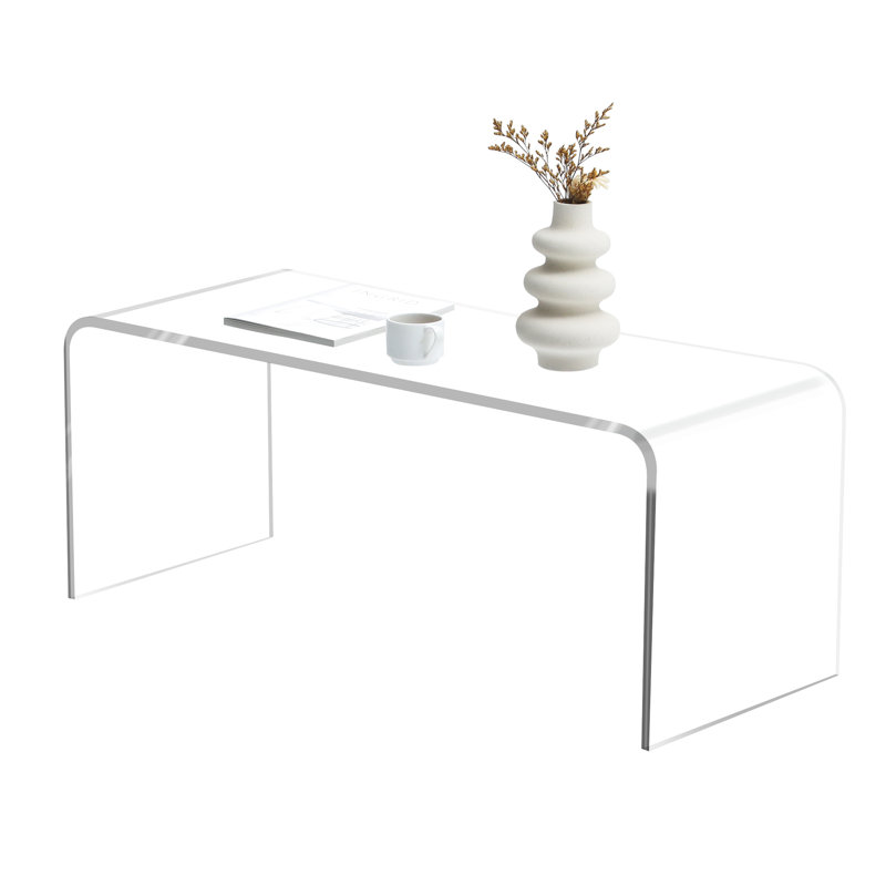 Table d'appoint en acrylique transparent avec chute d'eau - Utile 15,79 po Option grand espace