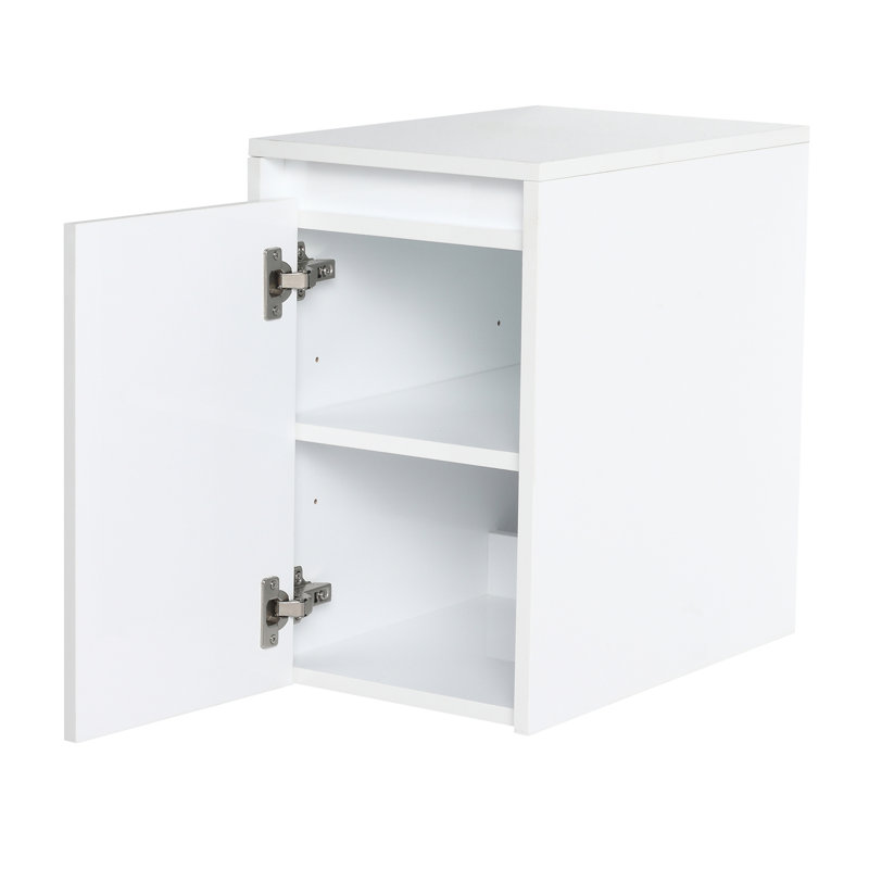 Armoire de salle de bain 12 po, portes à fermeture en douceur, fixation flottante, blanc brillant (emballage KD)