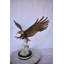 Eagle Coming To Landing Mounted On Marble Bronze Statue – Bold & Elegant Decor, 32"L x 13"W x 30"H