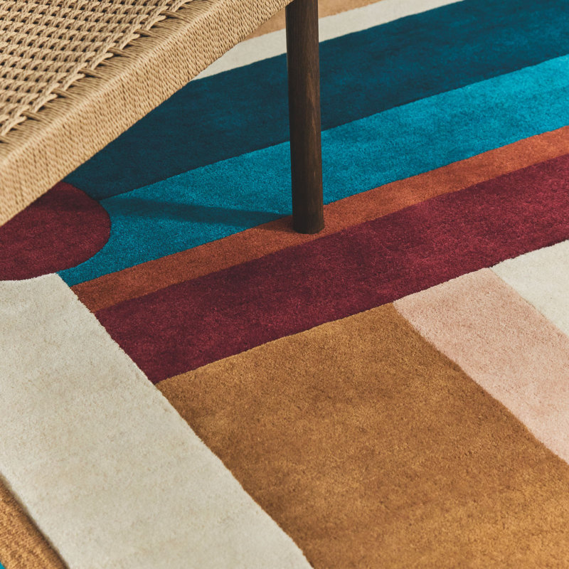 Hacienda Hand Tufted Wool Area Rug, Rectangle 5'5" x 7'8"