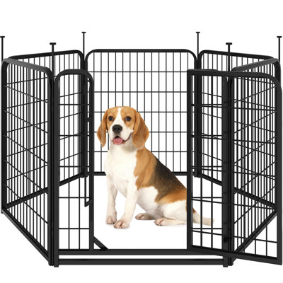 6 Panel Metal Exercise Pen With Door