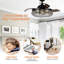 Harney 42" 3 - Blade Retractable Blades Crystal Ceiling Fan with Remote Control and Light Kit Included