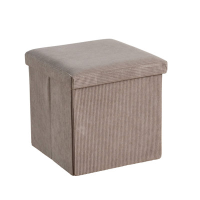 Peider 38cm Square Corduroy Fabric Storage Ottoman