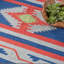Tapis bleu / rouge tissé à la main Huntingburg-26297338