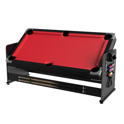 7' 3-in-1 Multi-Game Table with Air Hockey, Billiards & Ping Pong, Full Accessories Included, Flip-Top Design for Game Room, Basement, and Family Fun