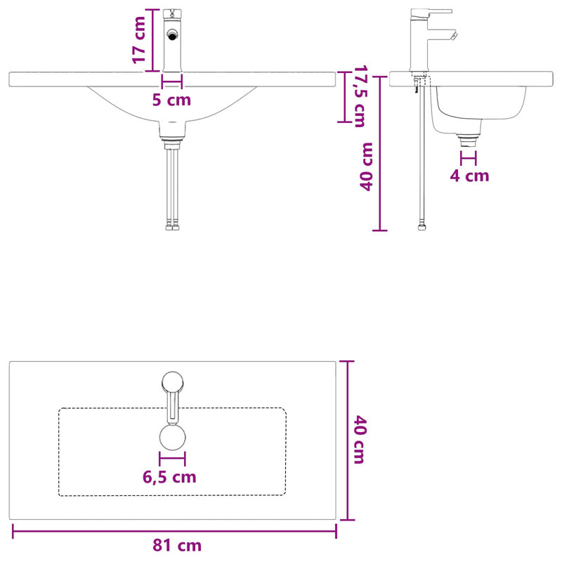 Belfry Bathroom 400mm W Metal Sink, Chrome