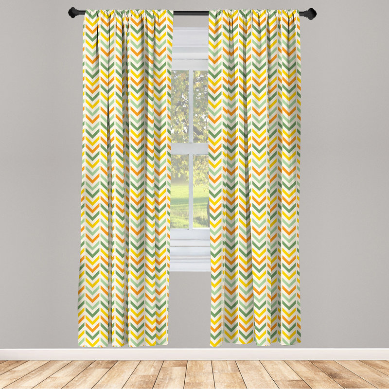 Chevron Semi-Sheer Rod Pocket Curtain Panels, 28" x 84"