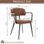 47cm H Upholstered Metal Armchair in Brown