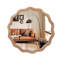 Miroir mural rond 23,62 pouces en bois ondulé rond miroir festonné