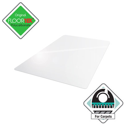 Tapis de chaise rectangulaire en polycarbonate Floortex Ultmat pour tapis jusqu'à 1/2 po