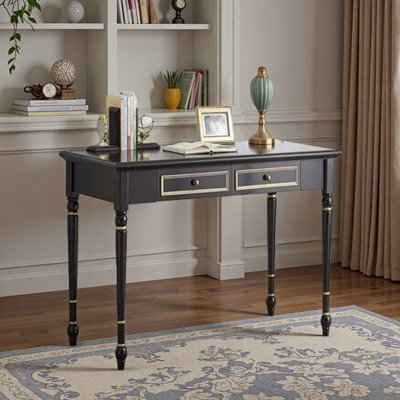 Bureau simple noir de style américain