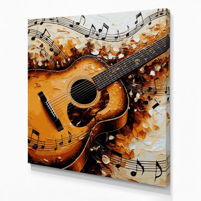 Art musical sur toile beige