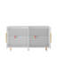 Buffet blanc moderne avec rangement, grand buffet cannelé avec tablettes réglables, crédence, console d'appoint-243303993