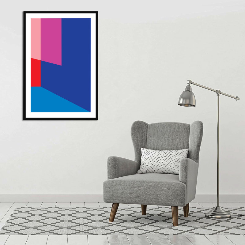 «Colorspace Part 3» par Holly McWhorter, art mural abstrait bleu rose, or, triptyque, décoration murale encadrée, Silver