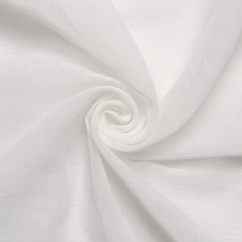 Paire de rideaux semi-transparents avec passe-tringle Kane, Blanc