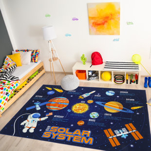 Tapis pour enfant en polypropylène à imprimé numérique antidérapant 6 pi 6 po x 9 pi 6 po Solar Care
