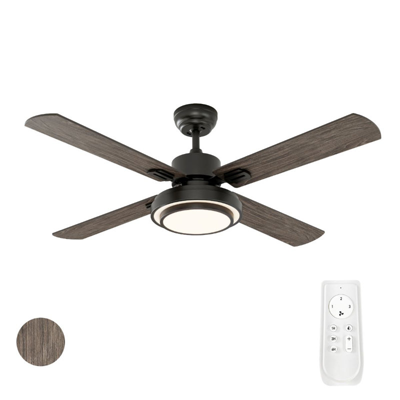 52" Modern Ceiling Fan with Light & Remote
