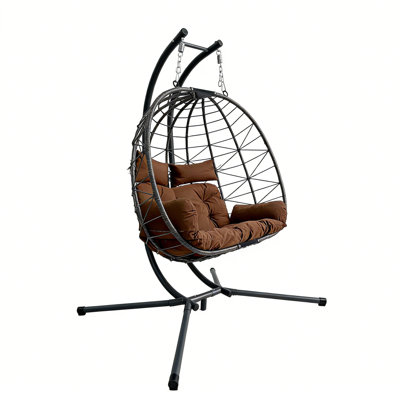 Double chaise à œufs suspendue avec support