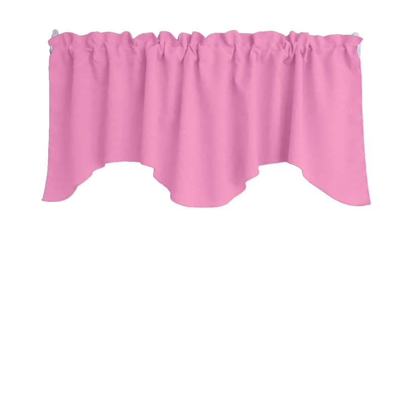 Cantonnière festonnée en popeline unie, Rose