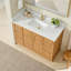 Meuble-lavabo simple 48 po Carrasco en chêne naturel brun avec plateau en pierre de quartz blanc soyeux-359548204-398079084-398079122
