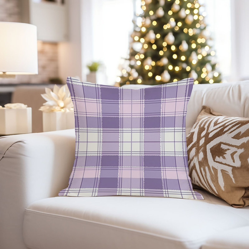 Purple Plaid Pattern VII Modern, 20"H x 20"W