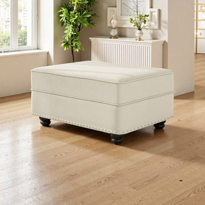 UnaMara Velvet Ottoman For Living Room, Multi-functional Footstool & Coffee Table
