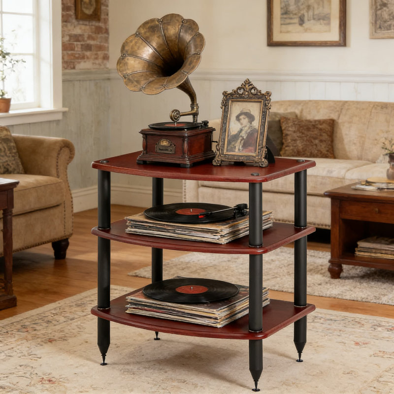 3-Shelf Audio Component Rack - Heavy-Duty Media Stand With Modular Design For Stereo Equipment, Enhanced Ventilation And Durable Construction