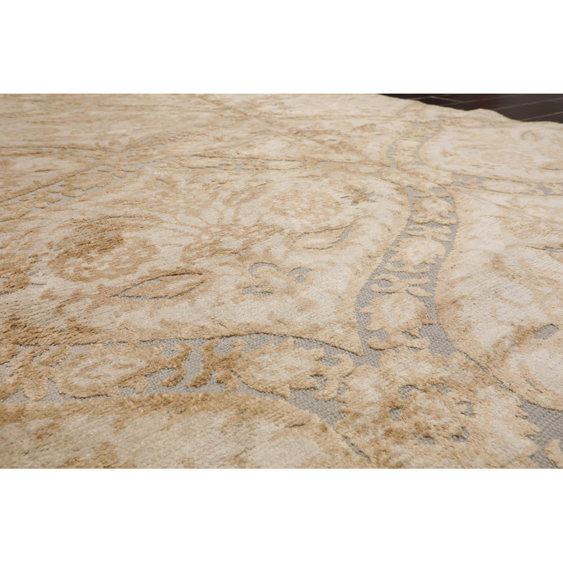 Tapis beige tissé à la main