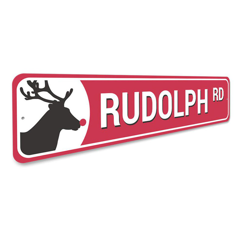 Panneau Rudolph Road Reindeer, H 4 po x l 18 po x P 0,04 po