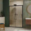 Porte de douche coulissante simple, porte de douche en verre trempé transparent épais avec poignée en acier inoxydable