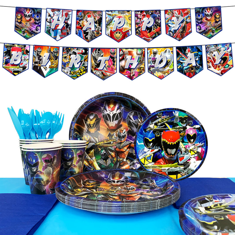 Vaisselle Power Rangers, ensemble de 128 décorations de fête Power Rangers