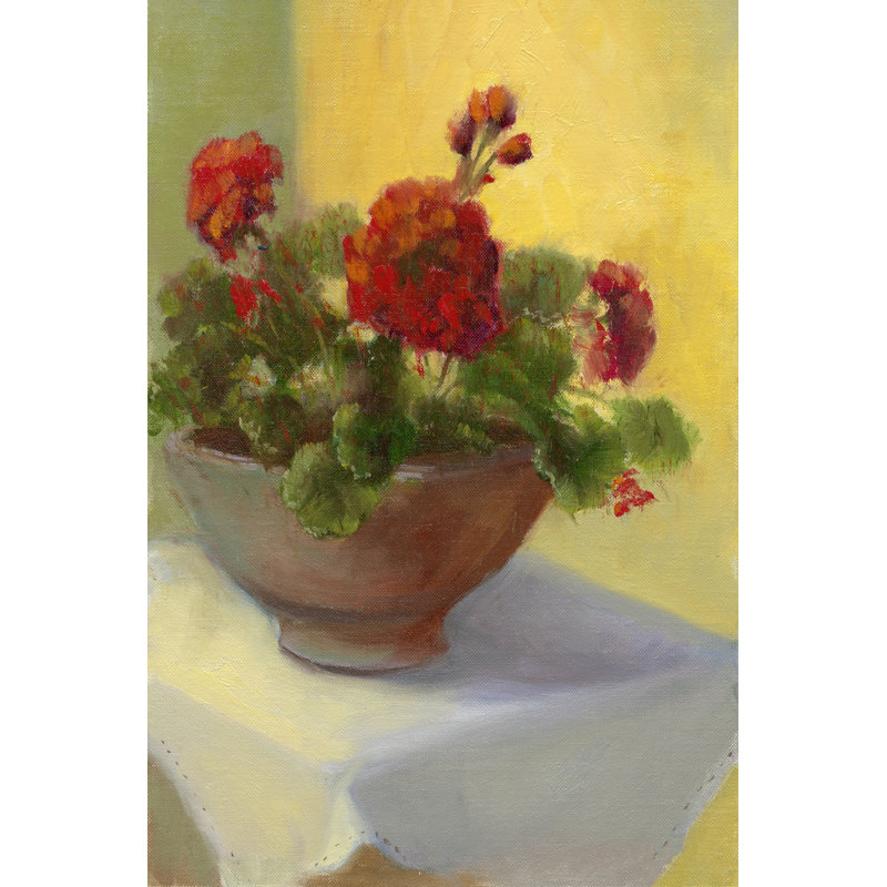 Tuscan Geraniums 1 Piece Wrapped Canvas Wall Art, 122cm H x 81cm W x 3.8cm D