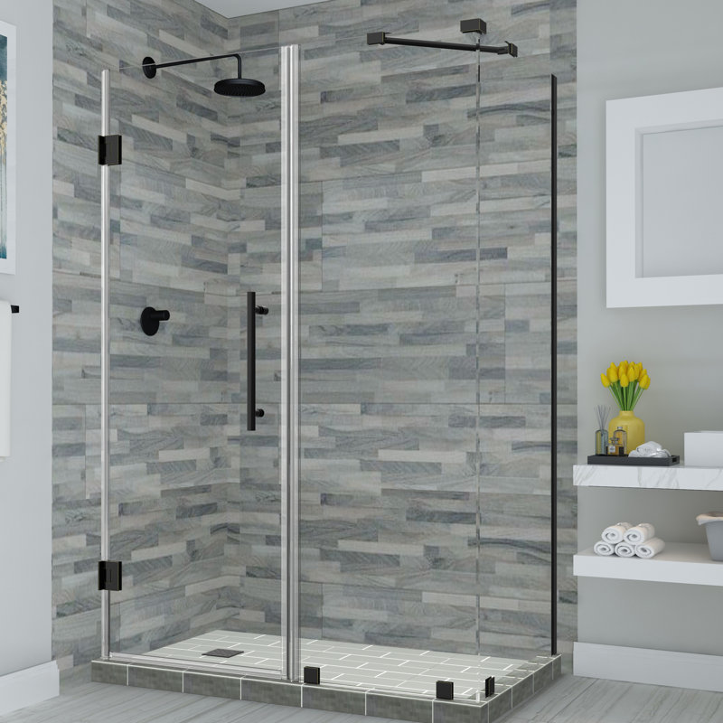 Bromley Frameless 36.25" x 72" Rectangle Hinged Shower Enclosure