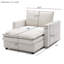 Confortable canapé-lit simple rembourré en chenille avec repose-pieds, idéal pour lire, se prélasser et passer la nuit dans des coins confortables