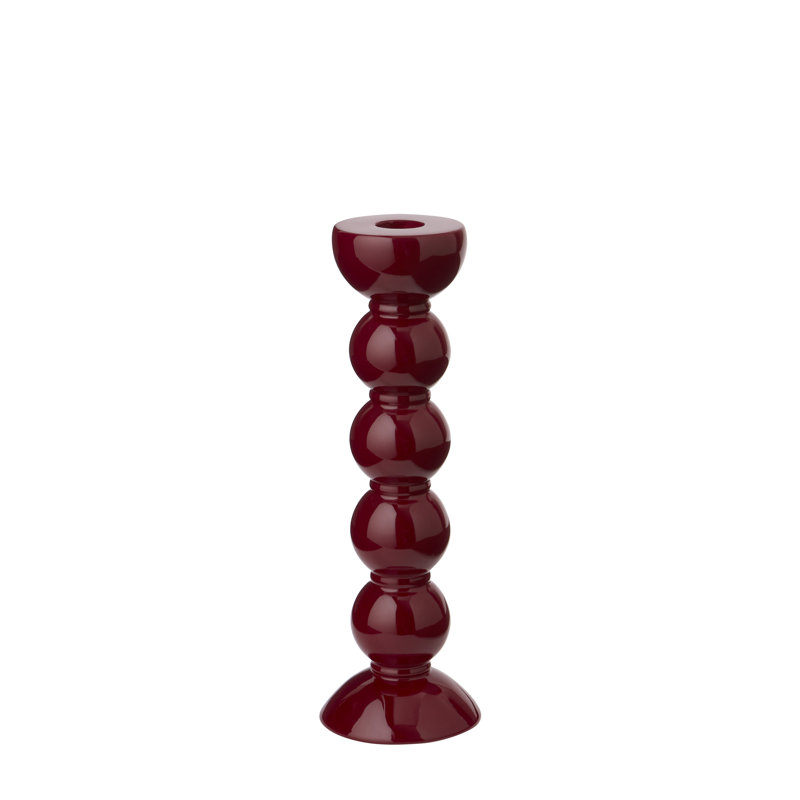 Chandelle à bobine, 9.45" H x 1.97" W x 1.97" D, Cerisier