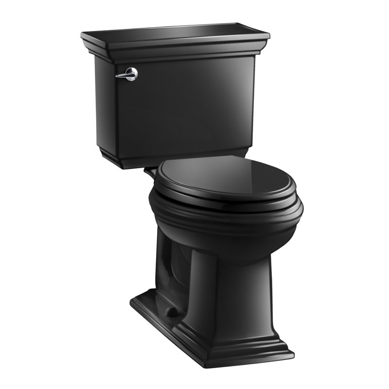 Memoirs Stately Comfort Height 1.6 gpf Two-piece Elongated Toilet, Black